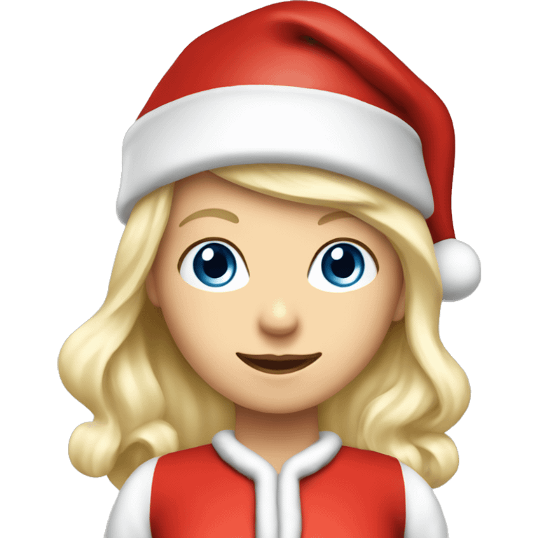 White blond girl as santa claus With hat  emoji