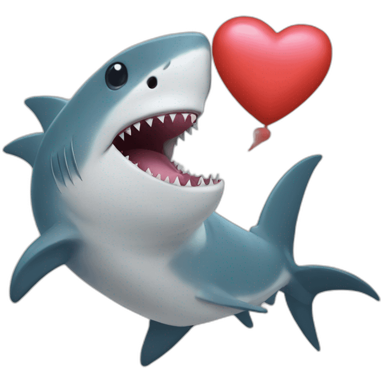 A shark in love emoji