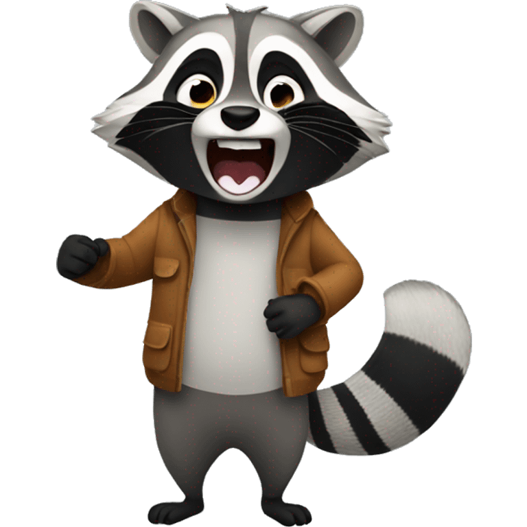 Animated emoji Raccoon singing emoji