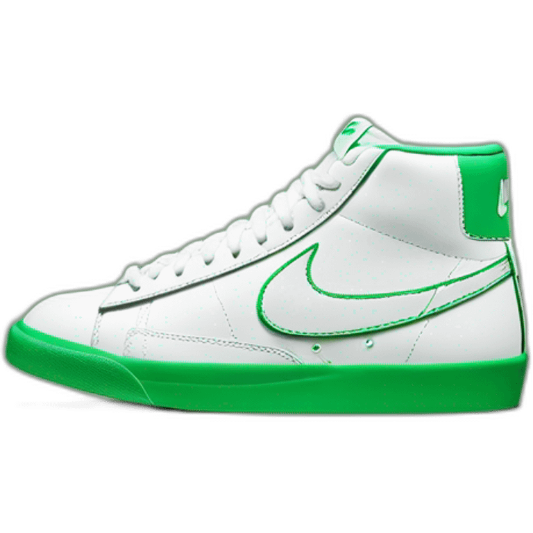 Nike blazer white and swoosh green emoji