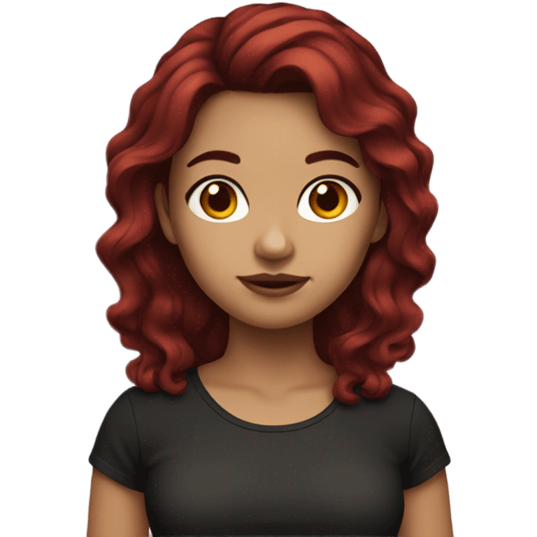 Girl with dark red hair Mexican  emoji