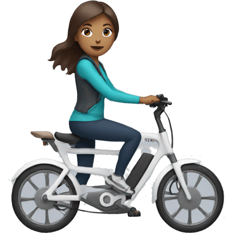 women in electric bicycle emoji