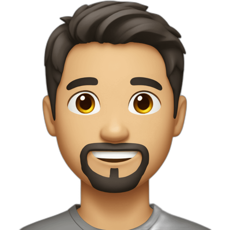 young smiling philippin guy with dark short hair and beard goatee emoji