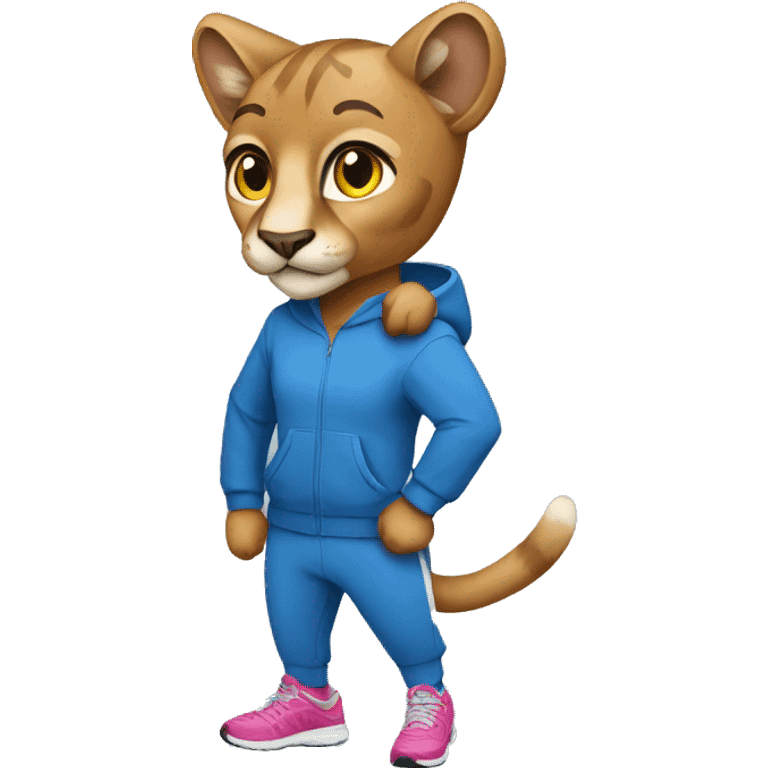 Cougar with jogging  suit emoji