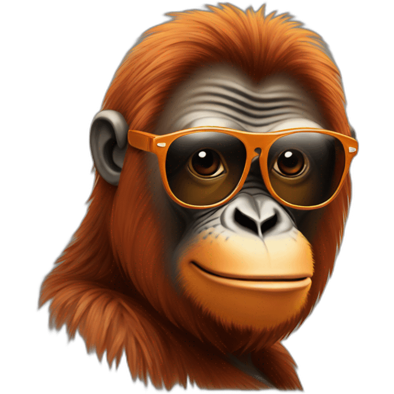 Cool orangutan with sunglasses emoji