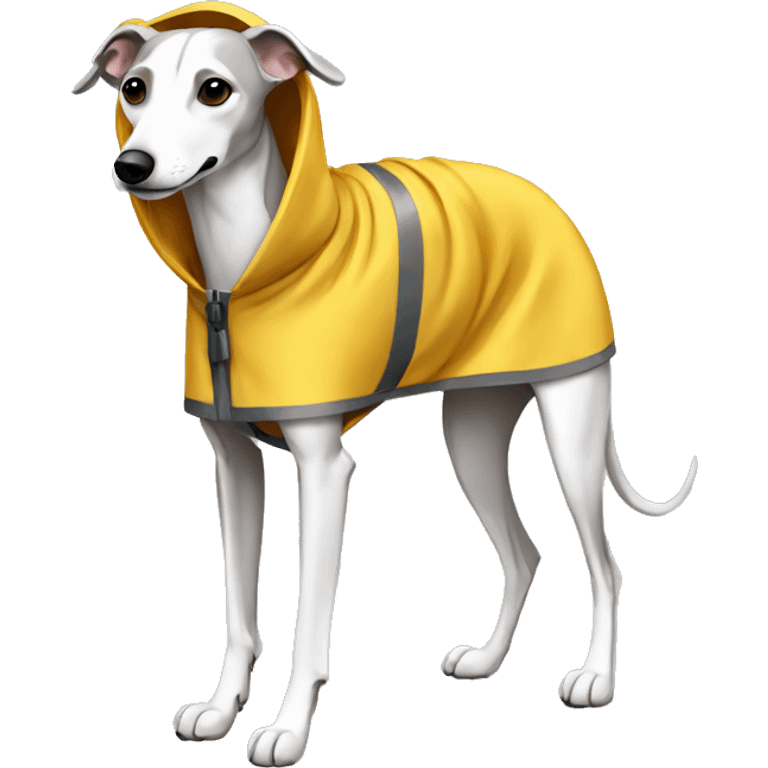 whippet with raincoat emoji