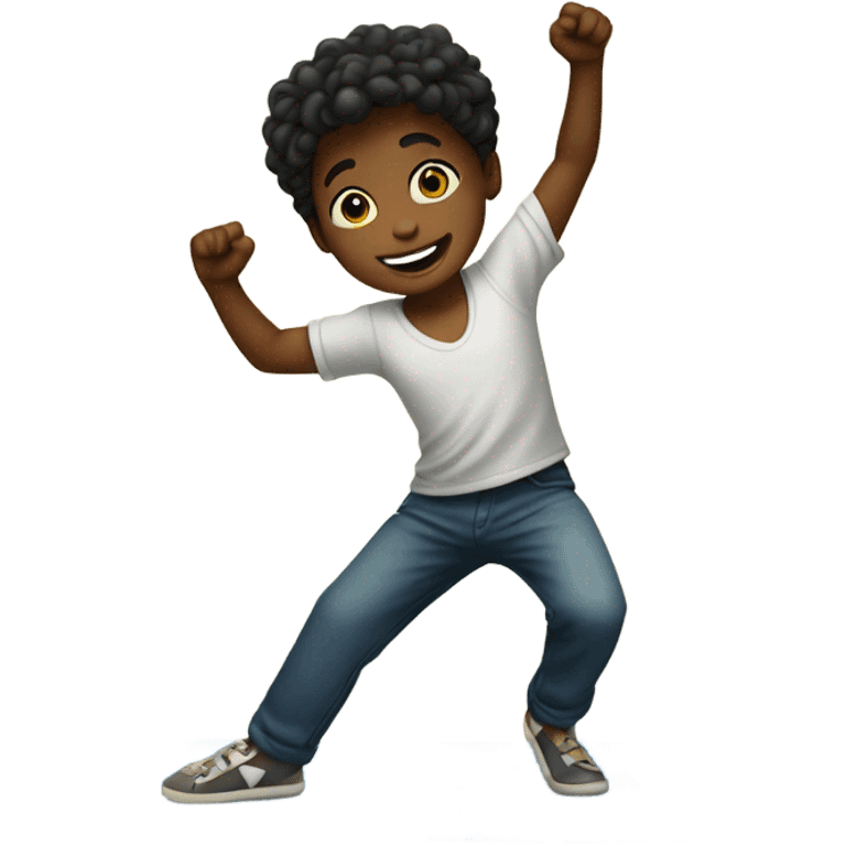 Kid dancing on mat emoji