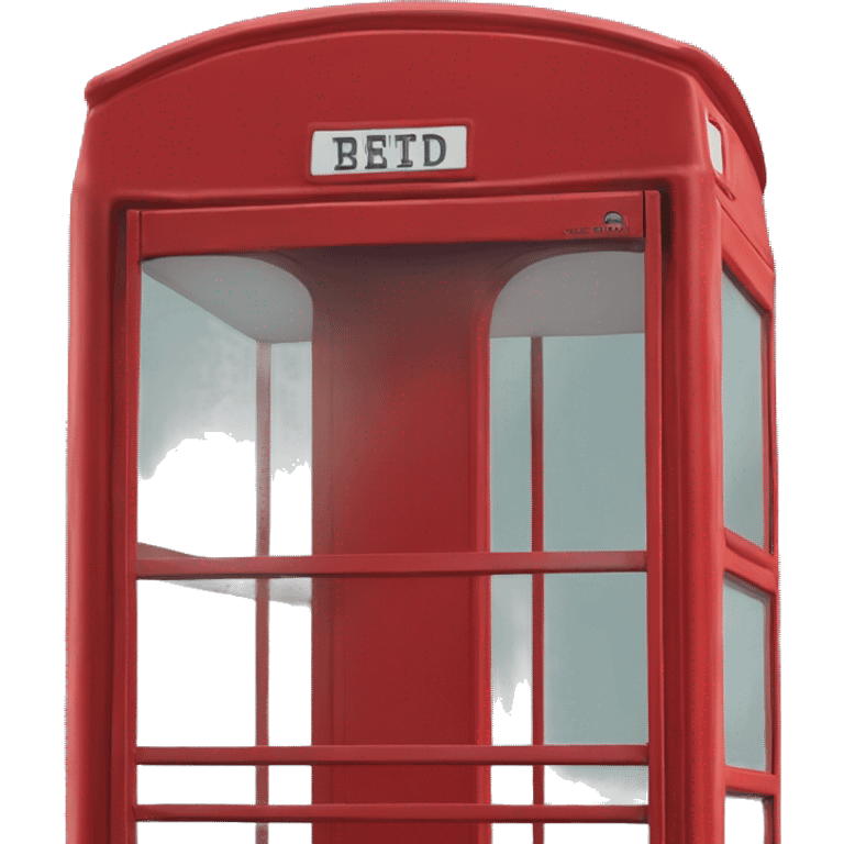 old vintage red phone booth emoji