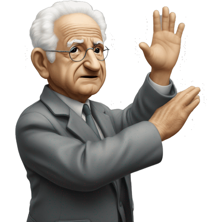 ben gurion photorealistic Gesturing go emoji