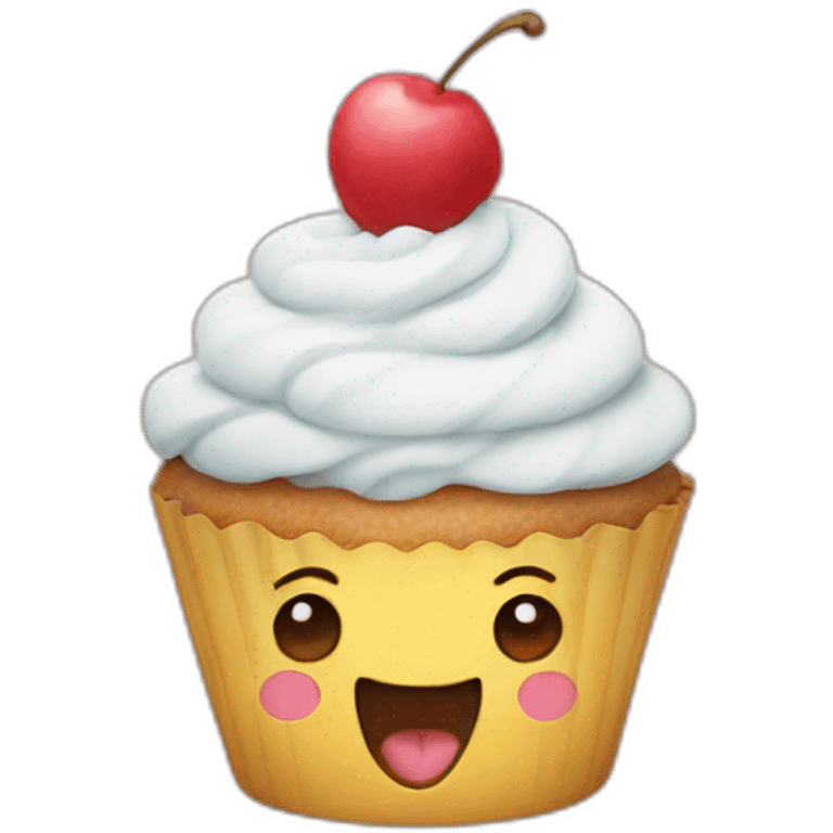 Happy cupcake emoji