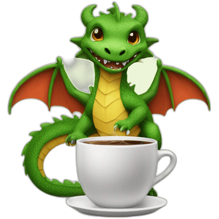 dragon that drinks coffee emoji