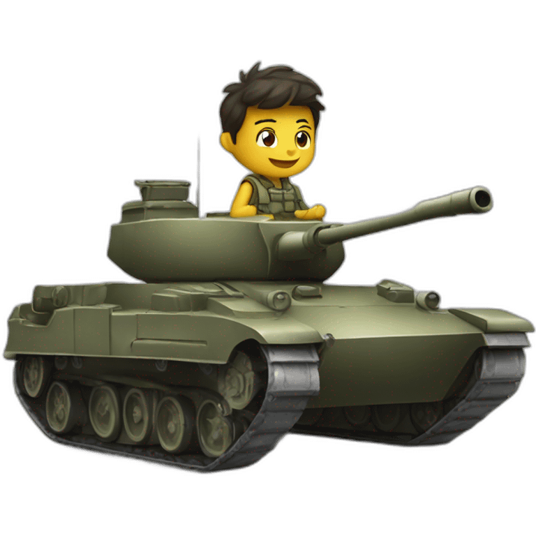 Puting ridding a tank emoji