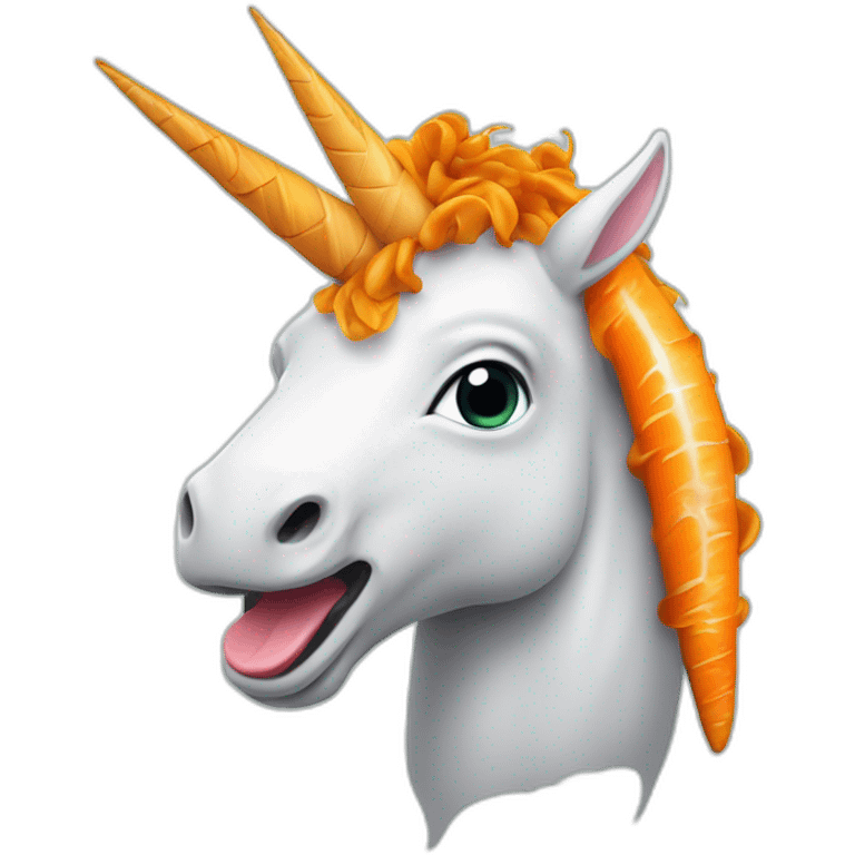 Licorne qui mange une carotte emoji