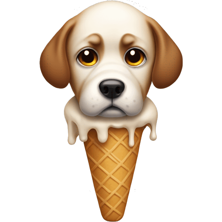 Sad Dog whitout ice cream  emoji