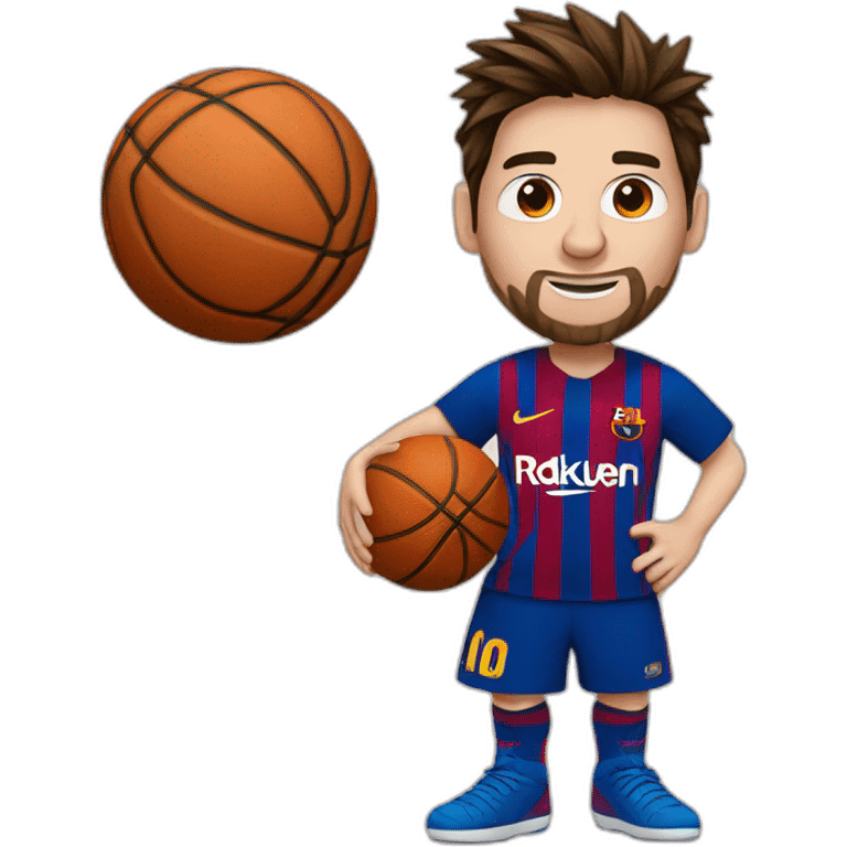 messi with basket ball emoji