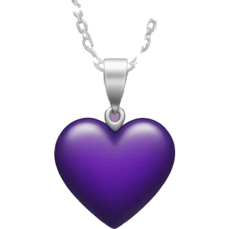 Necklace with dark purple heart emoji