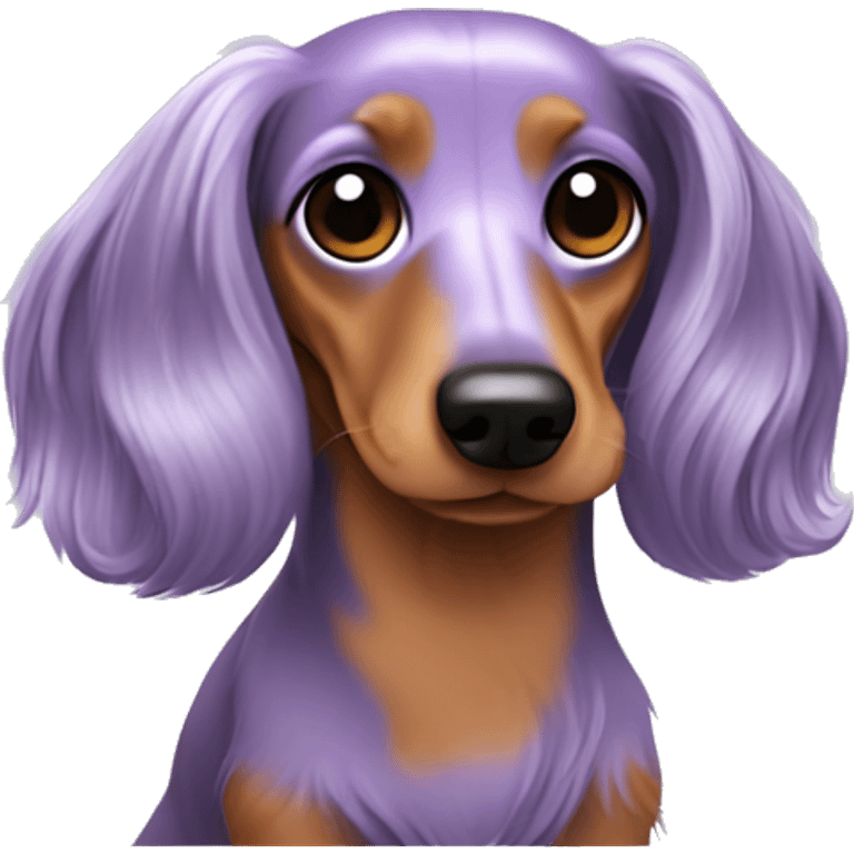 Lilac long haired dachshund emoji