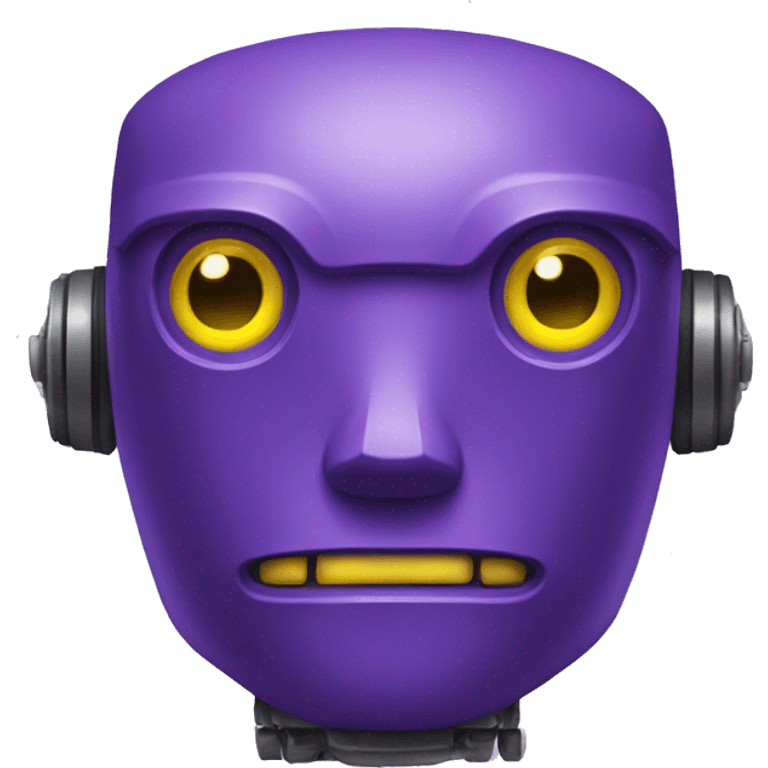 Purple robot with yellow eyes emoji