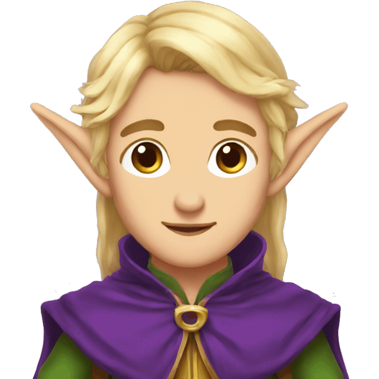 Noble Elf with Elf ears and blonde hair and purple robes emoji