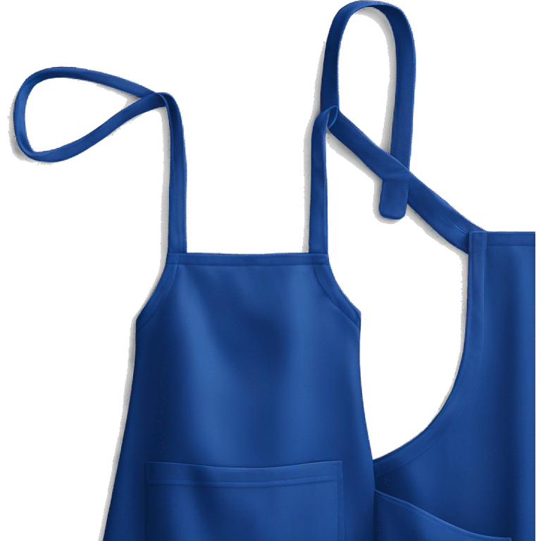 Realistic isolated cobalt blue kitchen apron. emoji