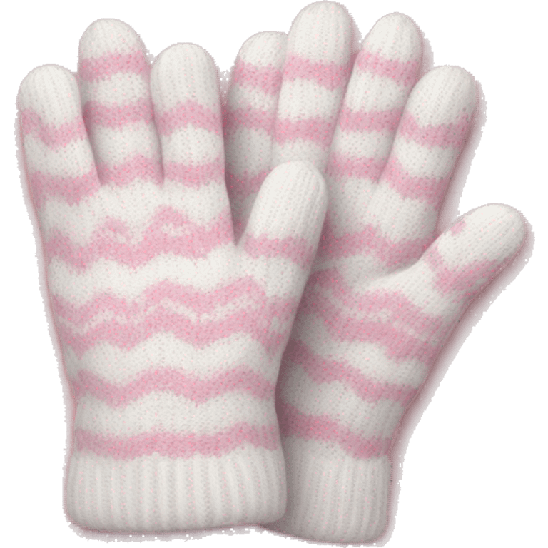 white pink knitted gloves emoji