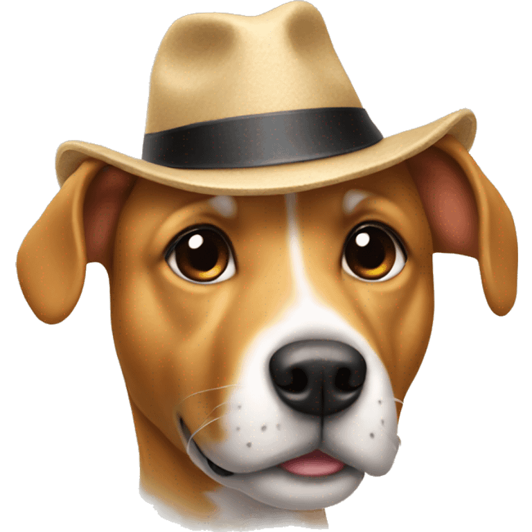 Dog whit hat and lashes emoji