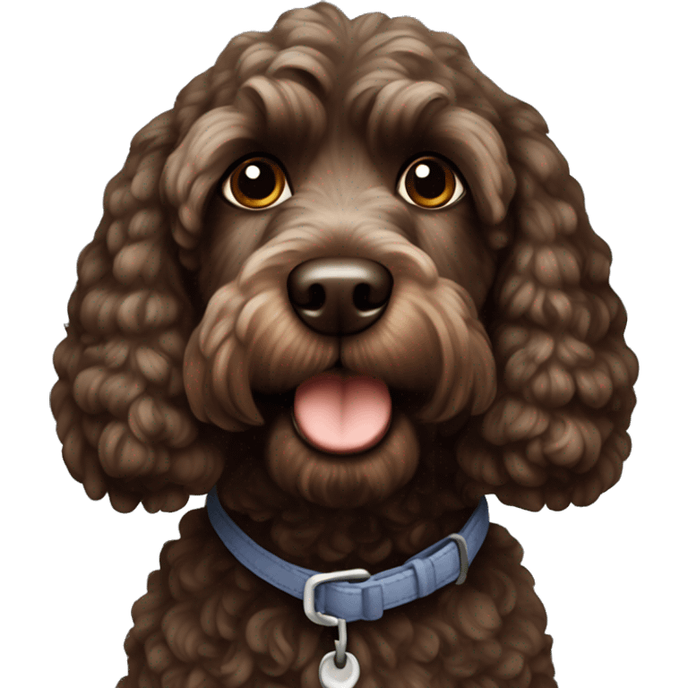 Dark brown cockapoo  emoji