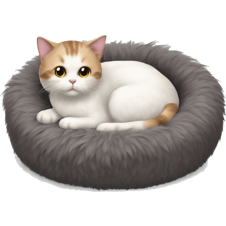 Cat bed fluffy realistic emoji