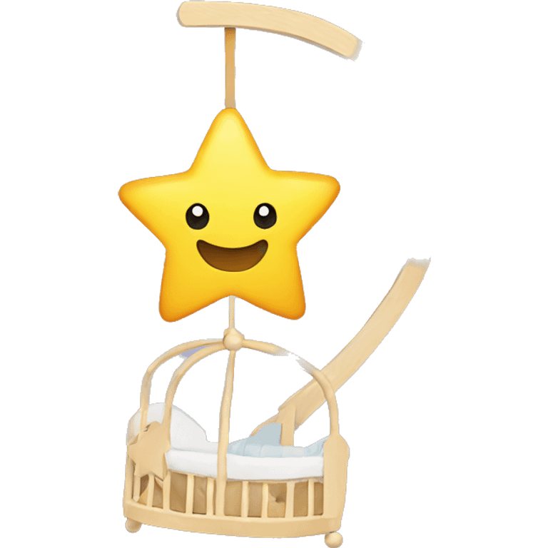 Crib mobile with star emoji