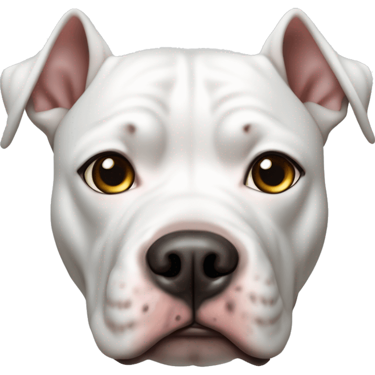 perra pitbull blanca  con ojos celestes  emoji