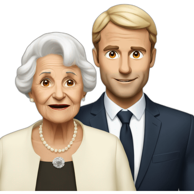 Macron with grand mother emoji