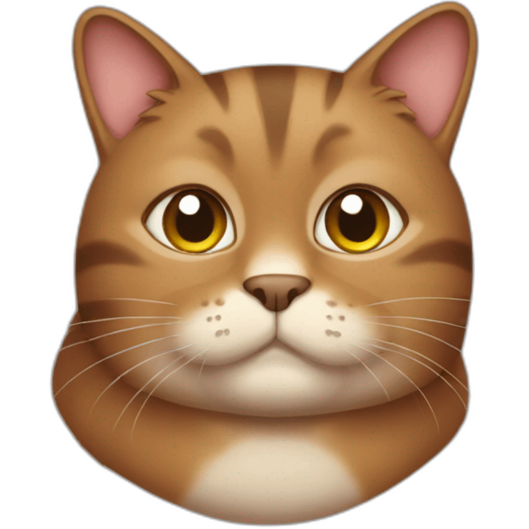 Fat brown cat emoji