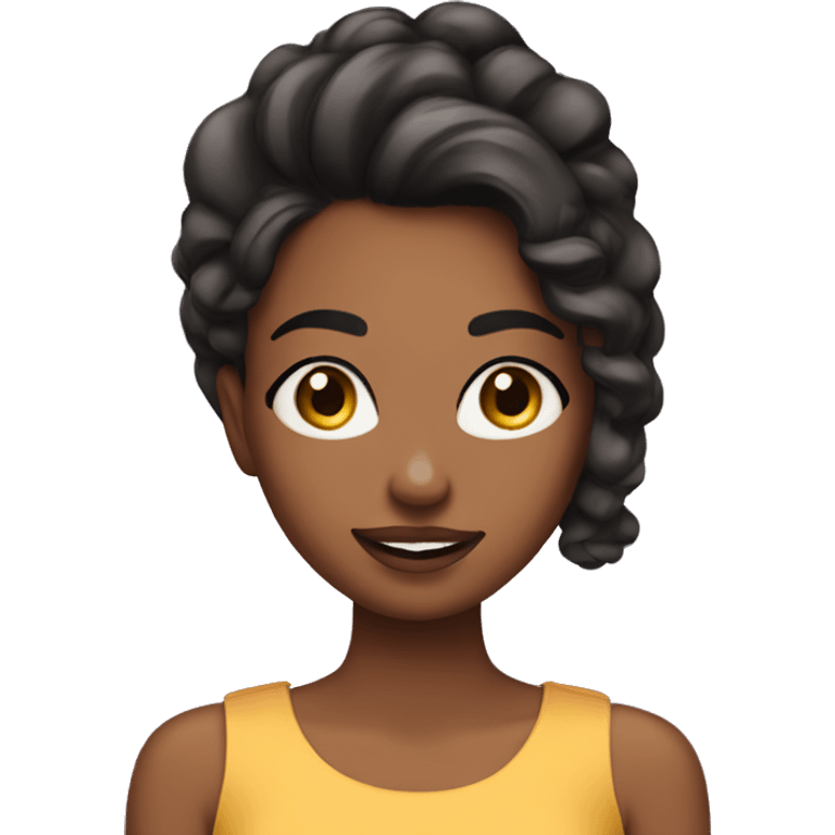 make an emoji of a girl with burnette hair doing makeup  emoji