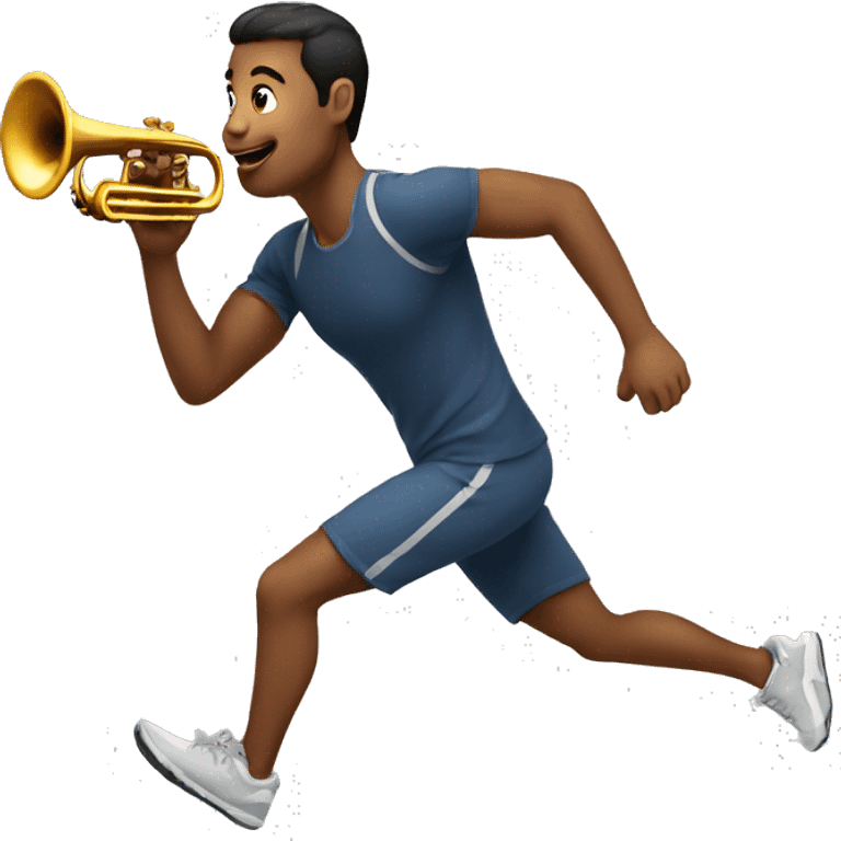 Jogger with Trumpet emoji