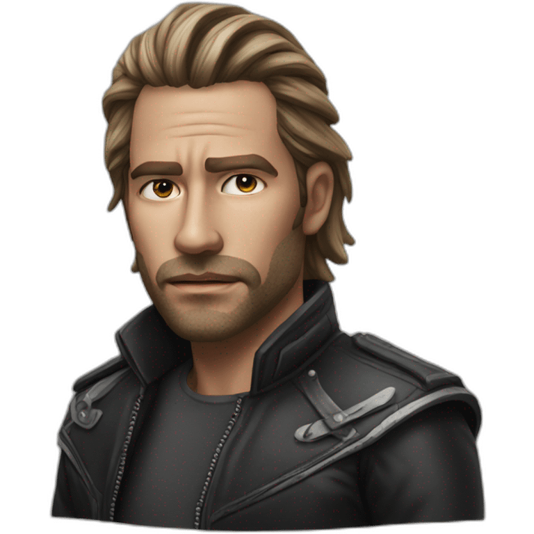 Badass harly rider hyper realistic man face emoji