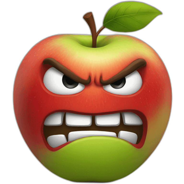 angry apple emoji