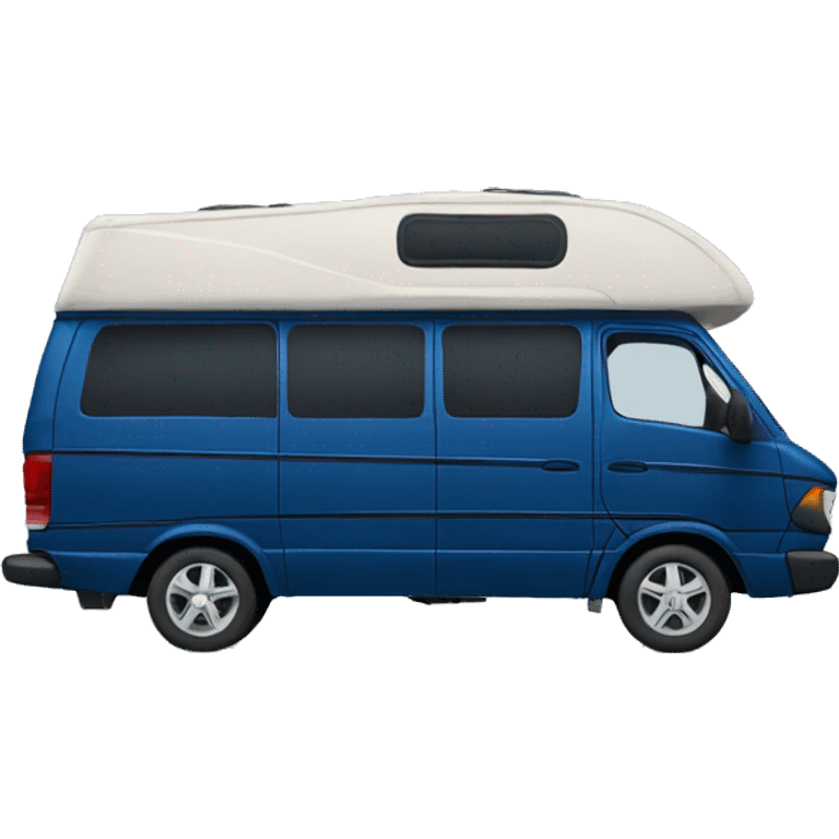 A dark blue Mercedes Camping van, no tent  emoji