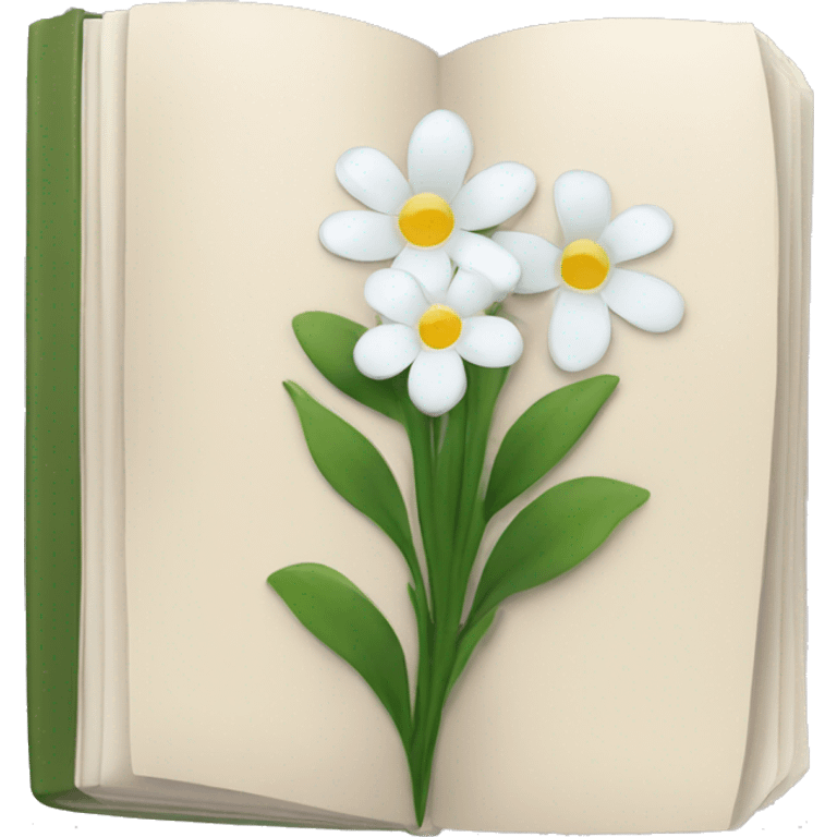 book with white flowers emoji