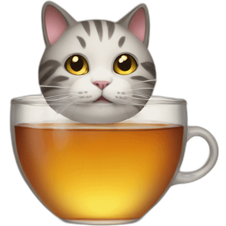 Cat drink tea emoji