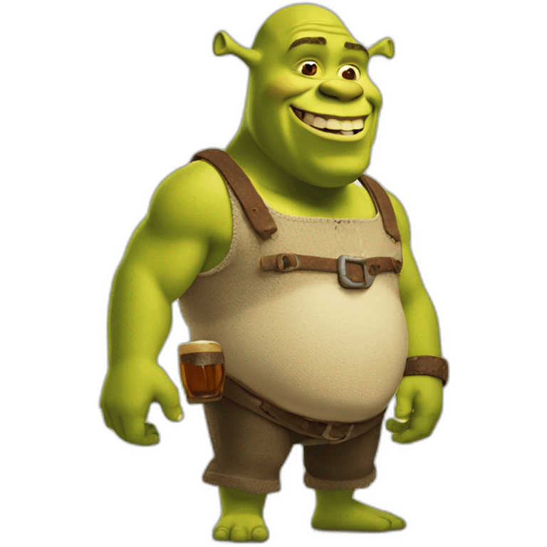 Shrek qui boit une bière emoji