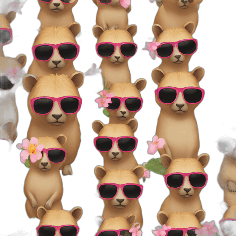 capybara with sunglasses and flower shirt emoji