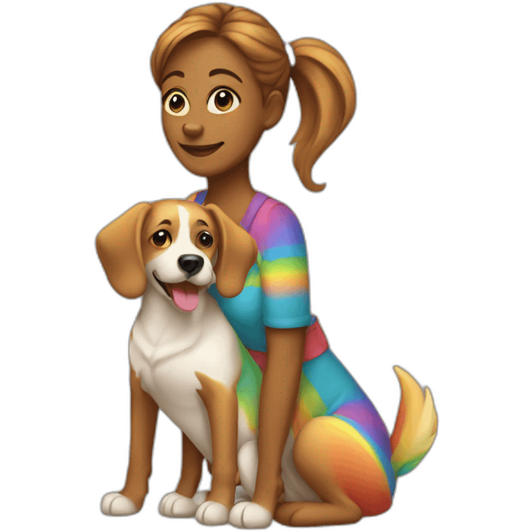 Rainbow dog mom emoji