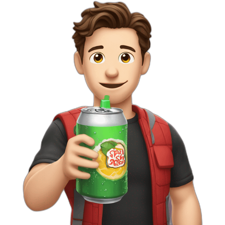 Tom Holland drinking soda emoji