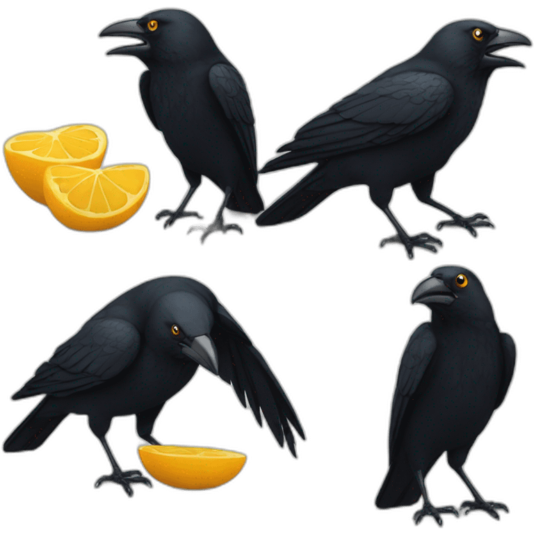 Corbeau noir qui mange emoji