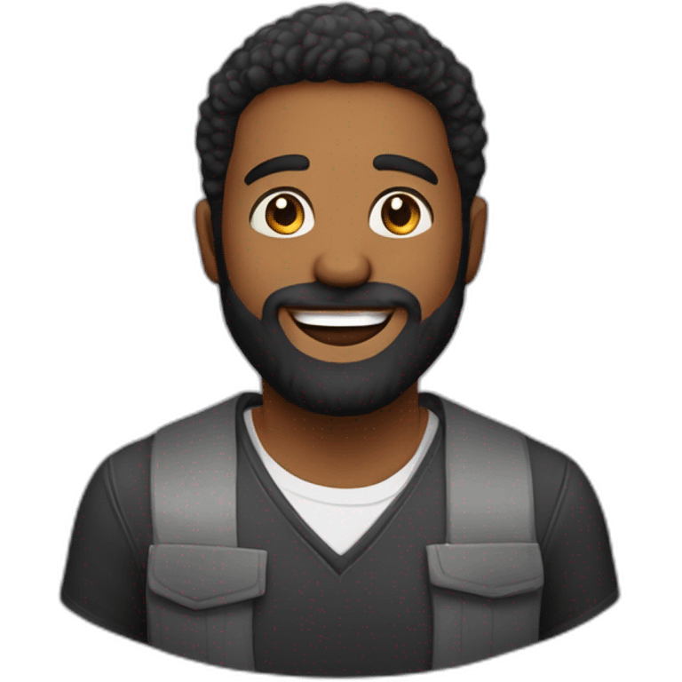 hombre de pelo negro con barba feliz cumpleañero emoji