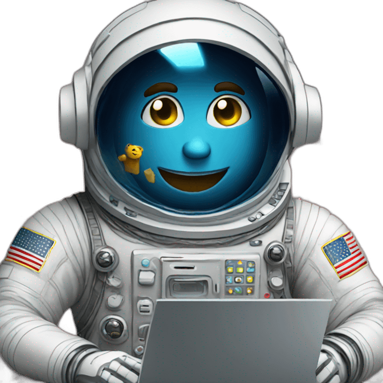 Astronaute with computer emoji