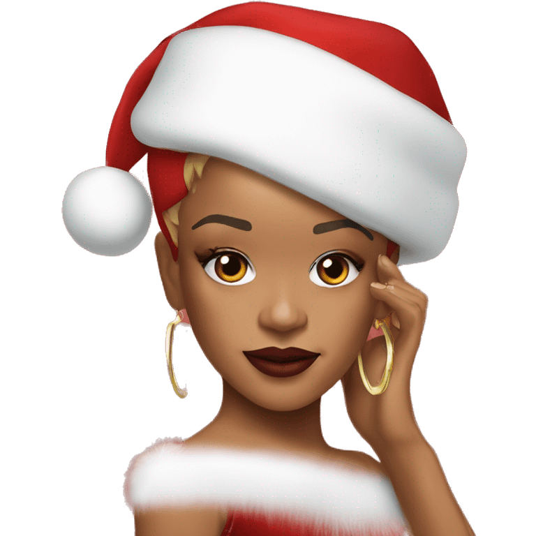 Rihanna as santa claus emoji