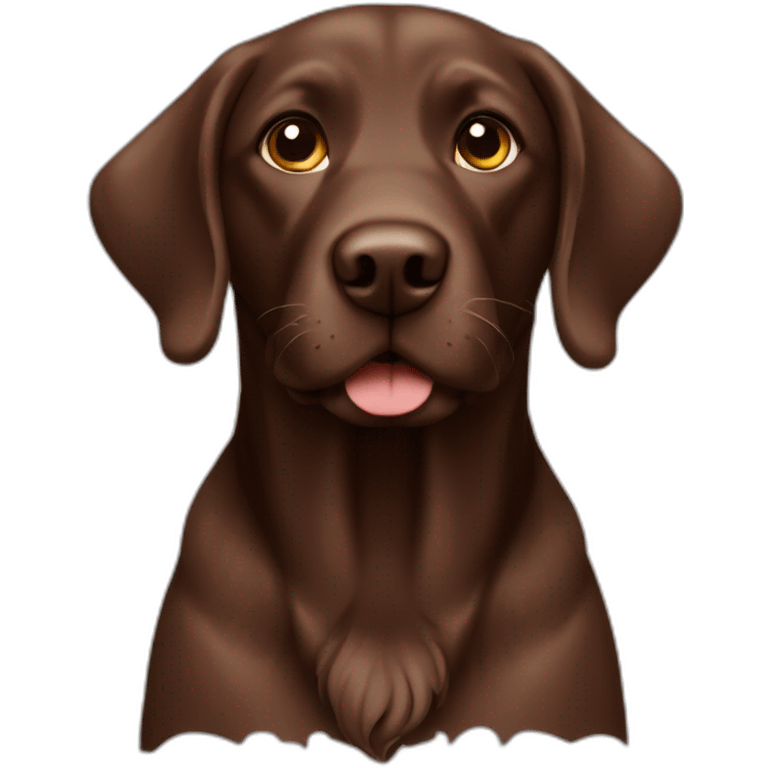 Chocolate brown Labrador with dreadlocks emoji