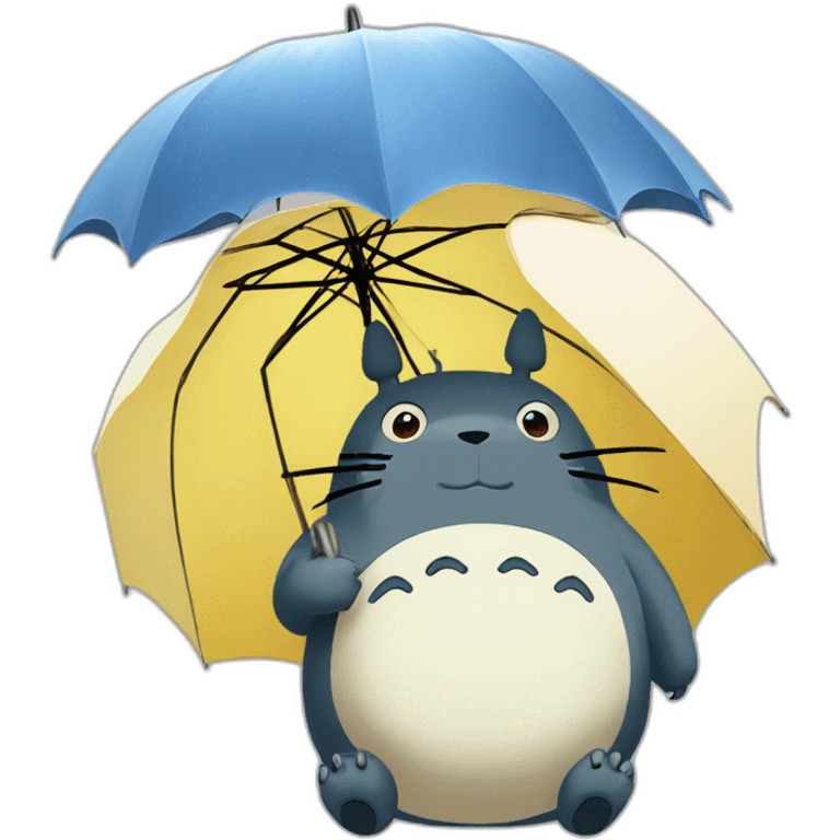 Totoro with umbrella emoji