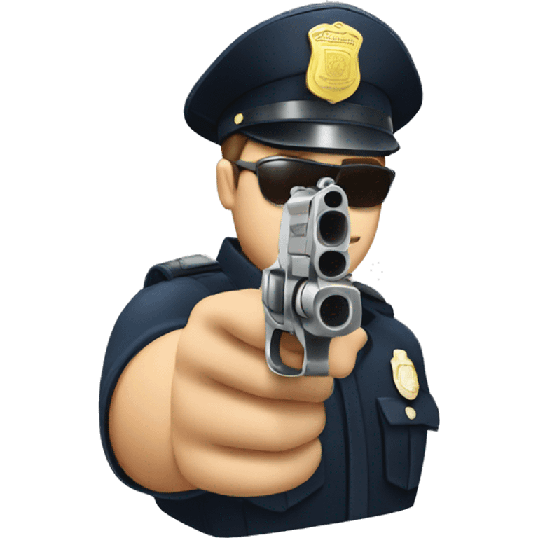 police officer pistol drawn emoji